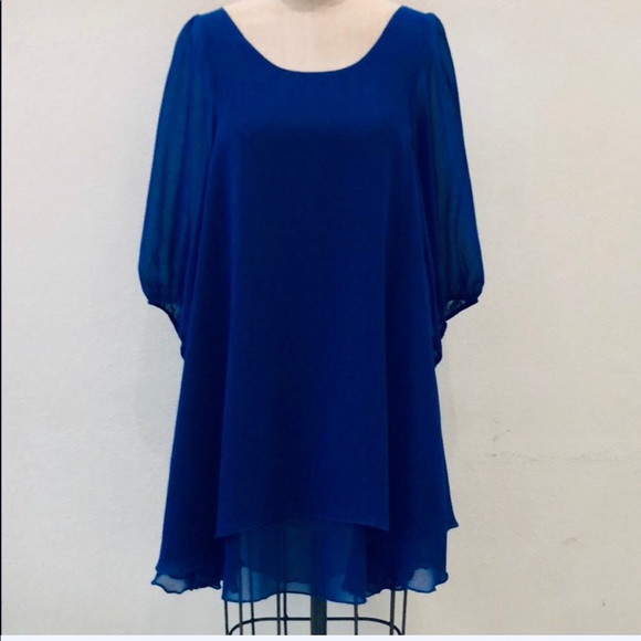 LF _ Millau Blue Chiffon Dress - Picture 2 of 4